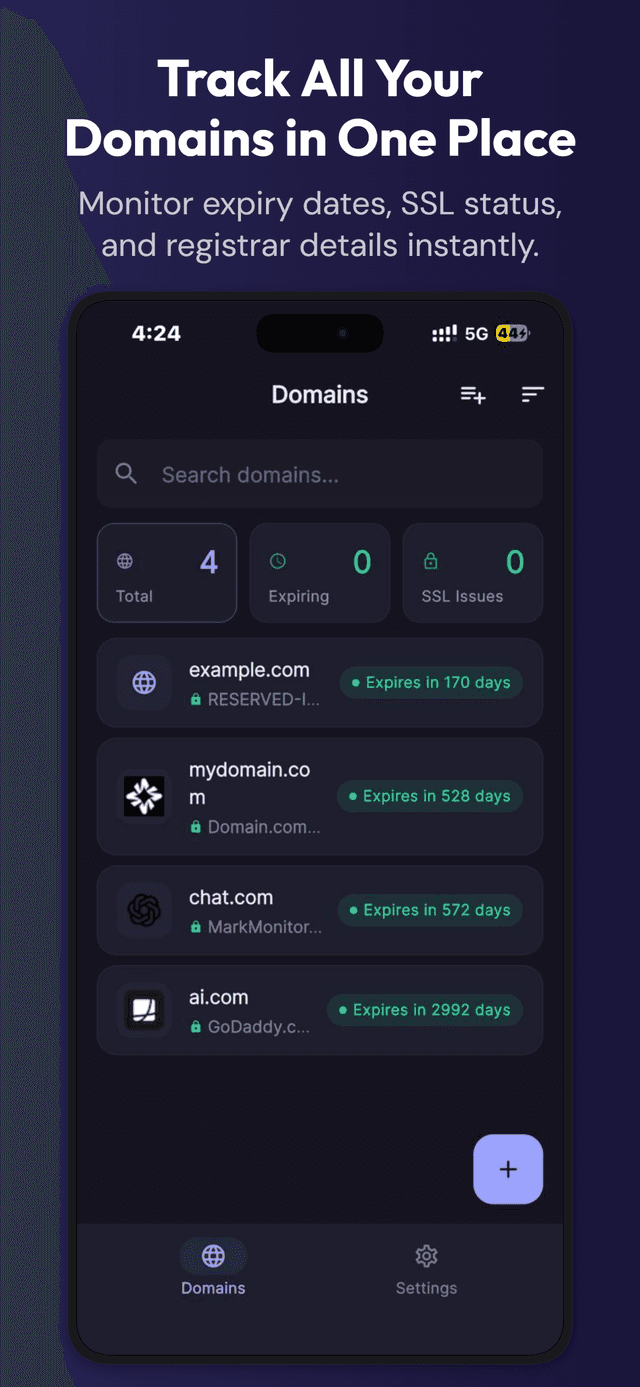 Domain Tracker screenshot 1